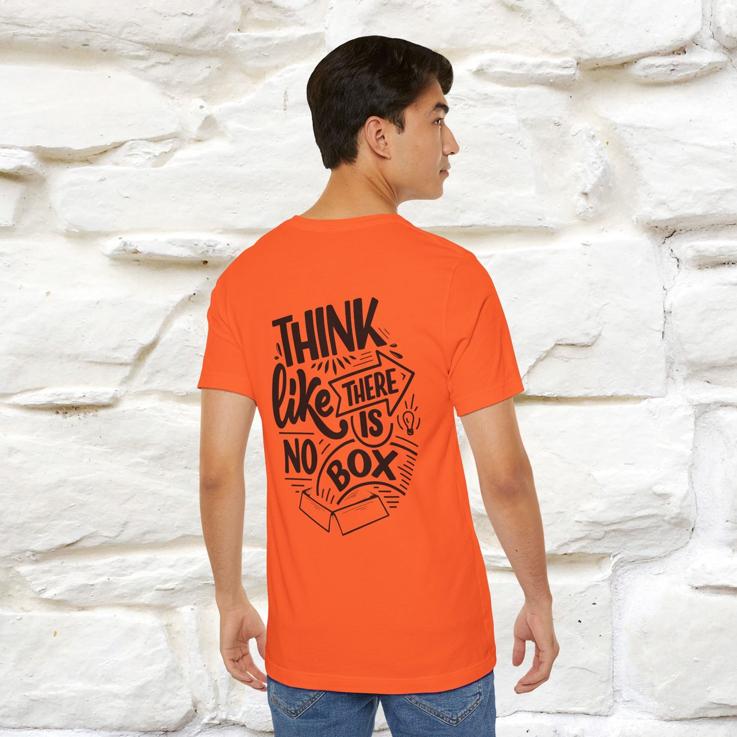 "Think Like There Is No Box" Cat T-Shirt| Front & Back Design | Nunu&Miao Studio