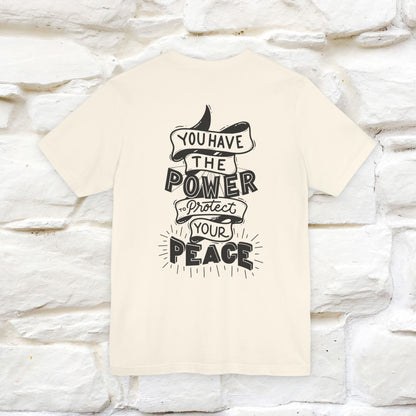 "You Have the Power to Protect Your Peace" Cat T-Shirt| Front & Back Design | Nunu&Miao Studio