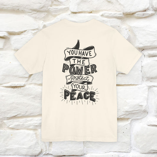 "You Have the Power to Protect Your Peace" Cat T-Shirt| Front & Back Design | Nunu&Miao Studio