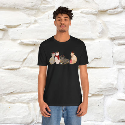 “Cat Family Christmas T-Shirt | Festive Cat Shirt for Men & Women | 100% Cotton”