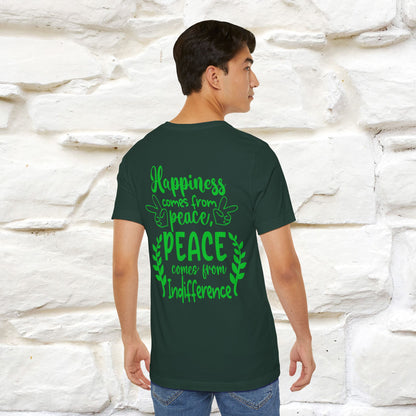 "Happiness Comes From Peace, Peace Comes From Indifference" Cat T-Shirt| Front & Back Design | Nunu&Miao Studio
