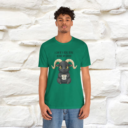 "I Can Be a Real Devil Before My Coffe" Funny T-shirt |Nunu&Miao Studio