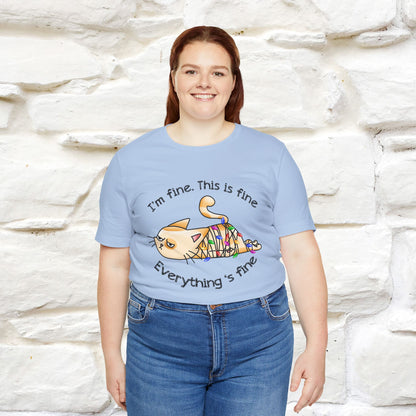 "This Is Fine" |Funny Cat T-Shirt | Nunu&Miao Studio