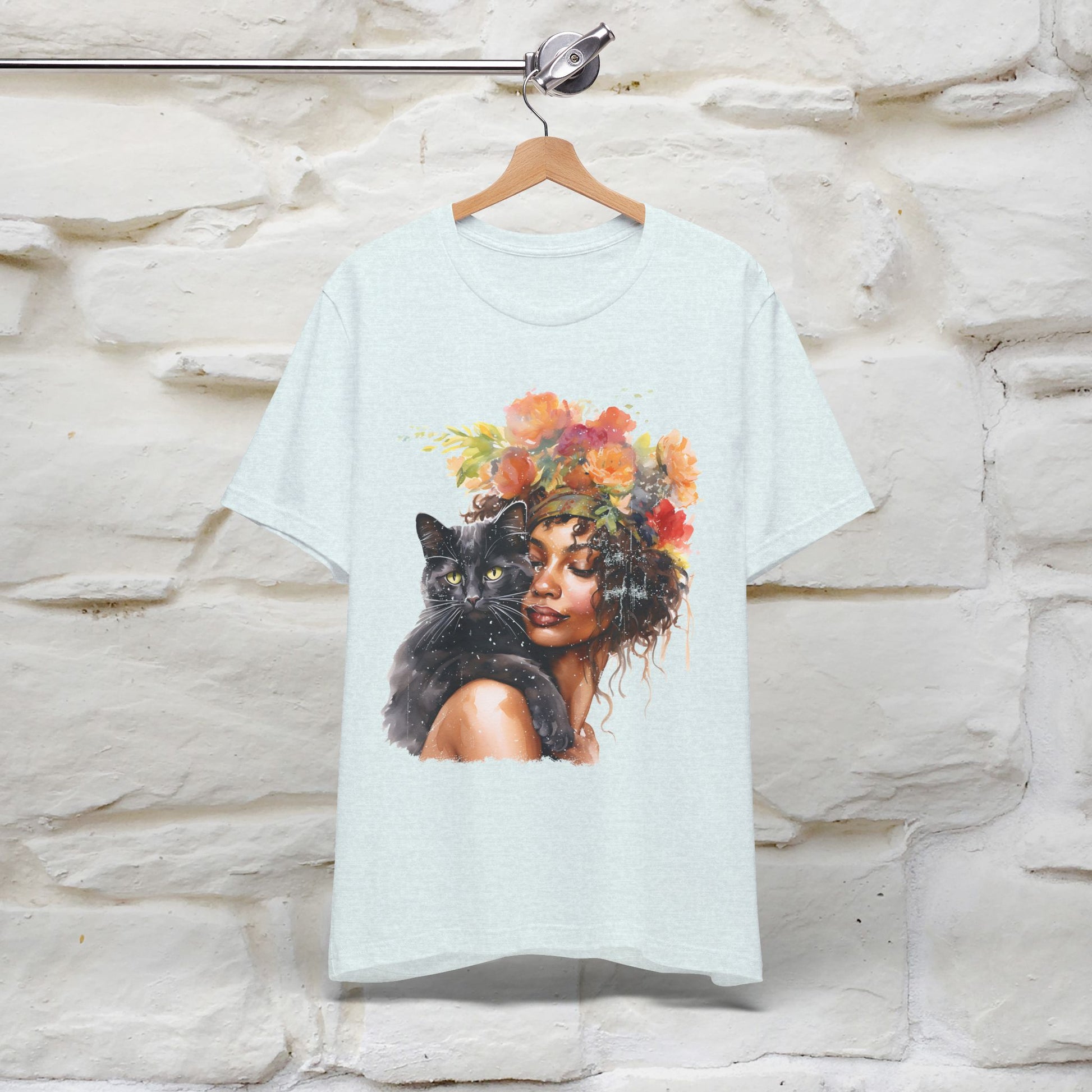 "The Black Cat and The Lady" T-Shirt for Women | 100% Cotton* - Nunu&Miao Studio