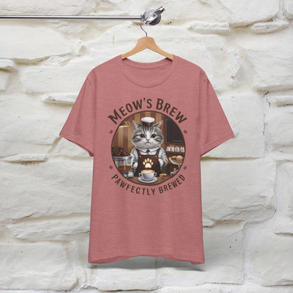 Meow's Brew, Perfectly Brewed Cat T-Shirt for Men & Women | 100% Cotton* Coffee Lover Tee