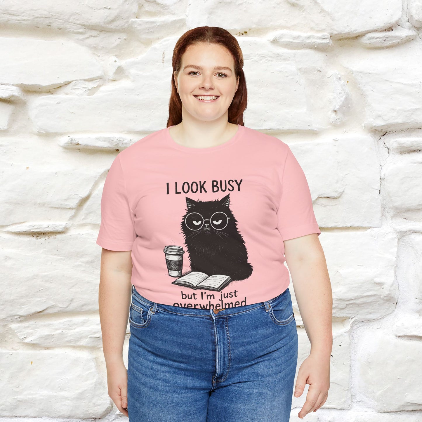 "I Look Busy But I'm Just Overwhelmed" |Cat T-Shirt | Nunu&Miao Studio