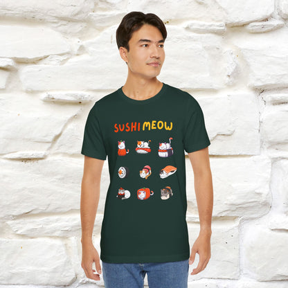 "Sushi Meow" Cat T-shirt for Men & Women | 100% Cotton*