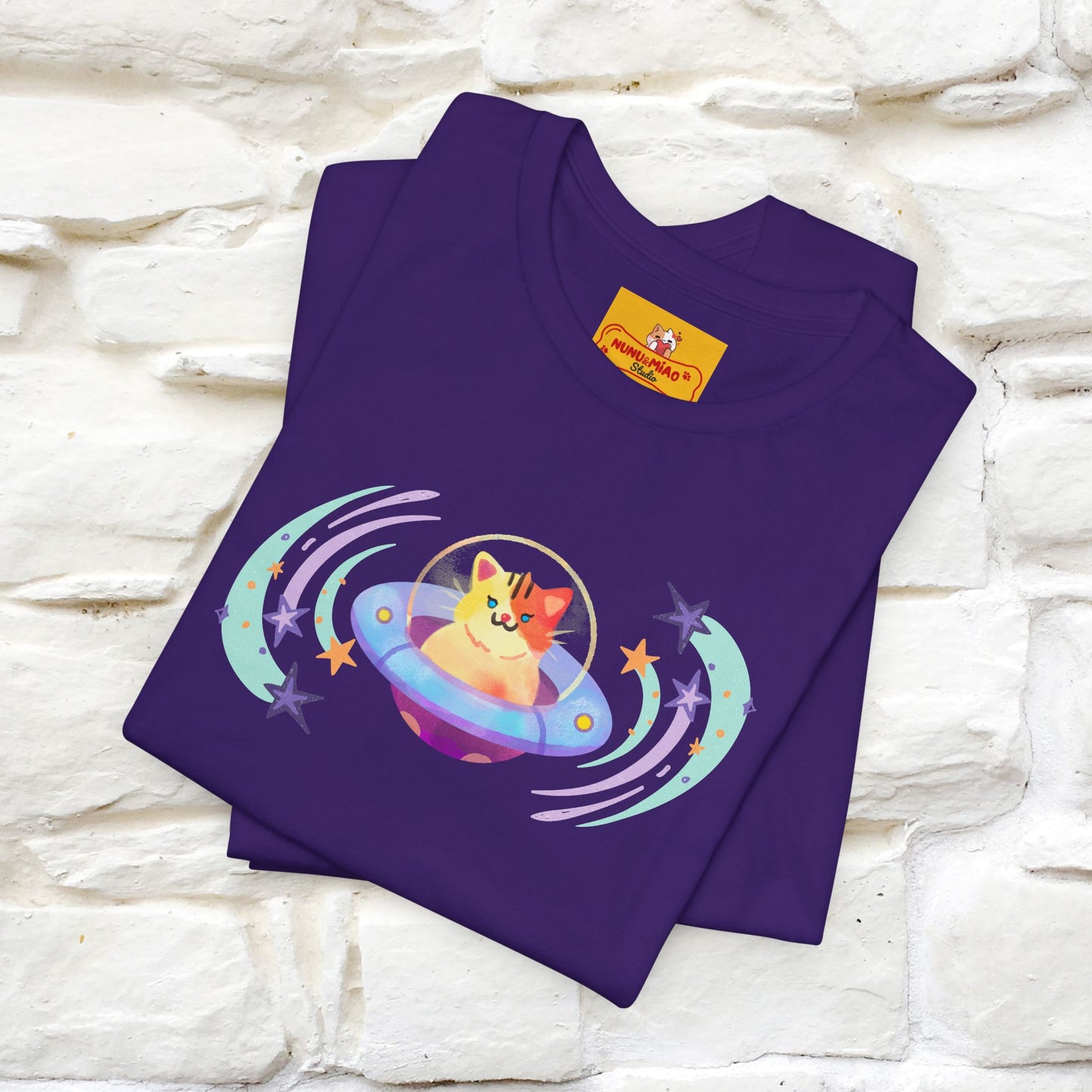 "Stay Positive'' Cat T-Shirt | Front & Back Design | Nunu&Miao Studio