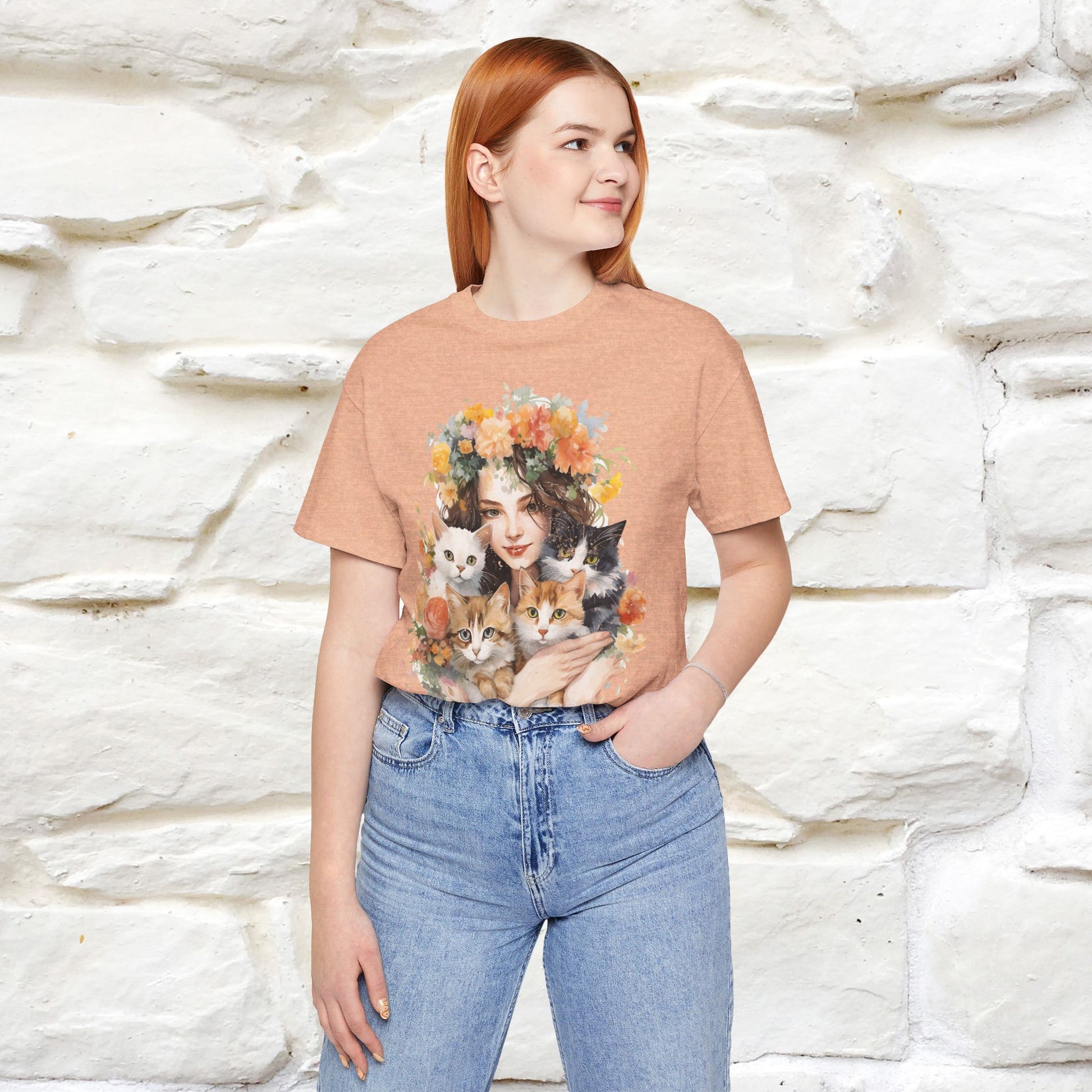 "Blossoming Love" T-shirt for Women 100% Cotton* - Nunu&Miao Studio