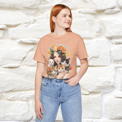 "Blossoming Love" T-shirt for Women 100% Cotton* - Nunu&Miao Studio