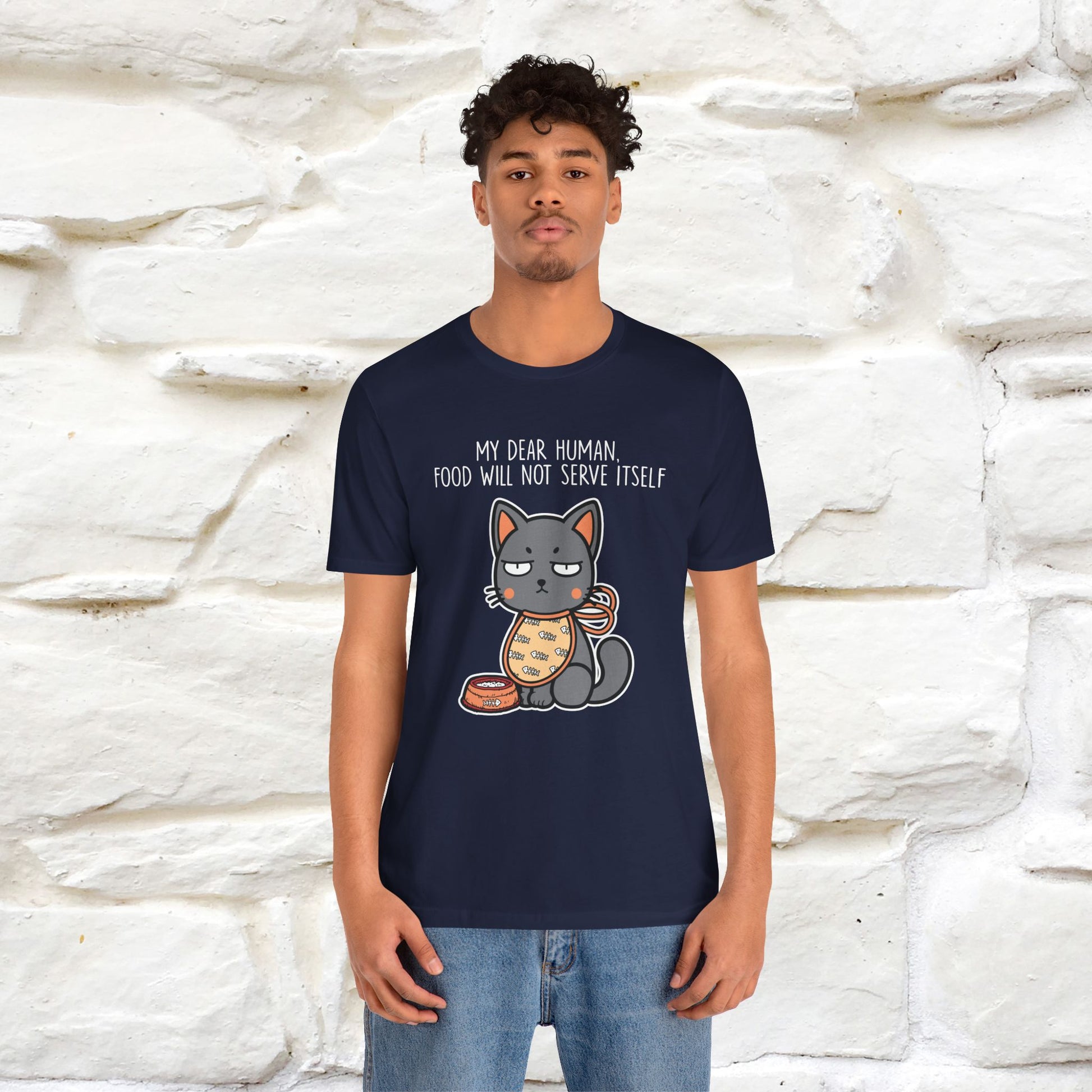 "Dear Human, Food Will Not Serve Itself" |Cat T-Shirt | Nunu&Miao Studio - Nunu&Miao Studio