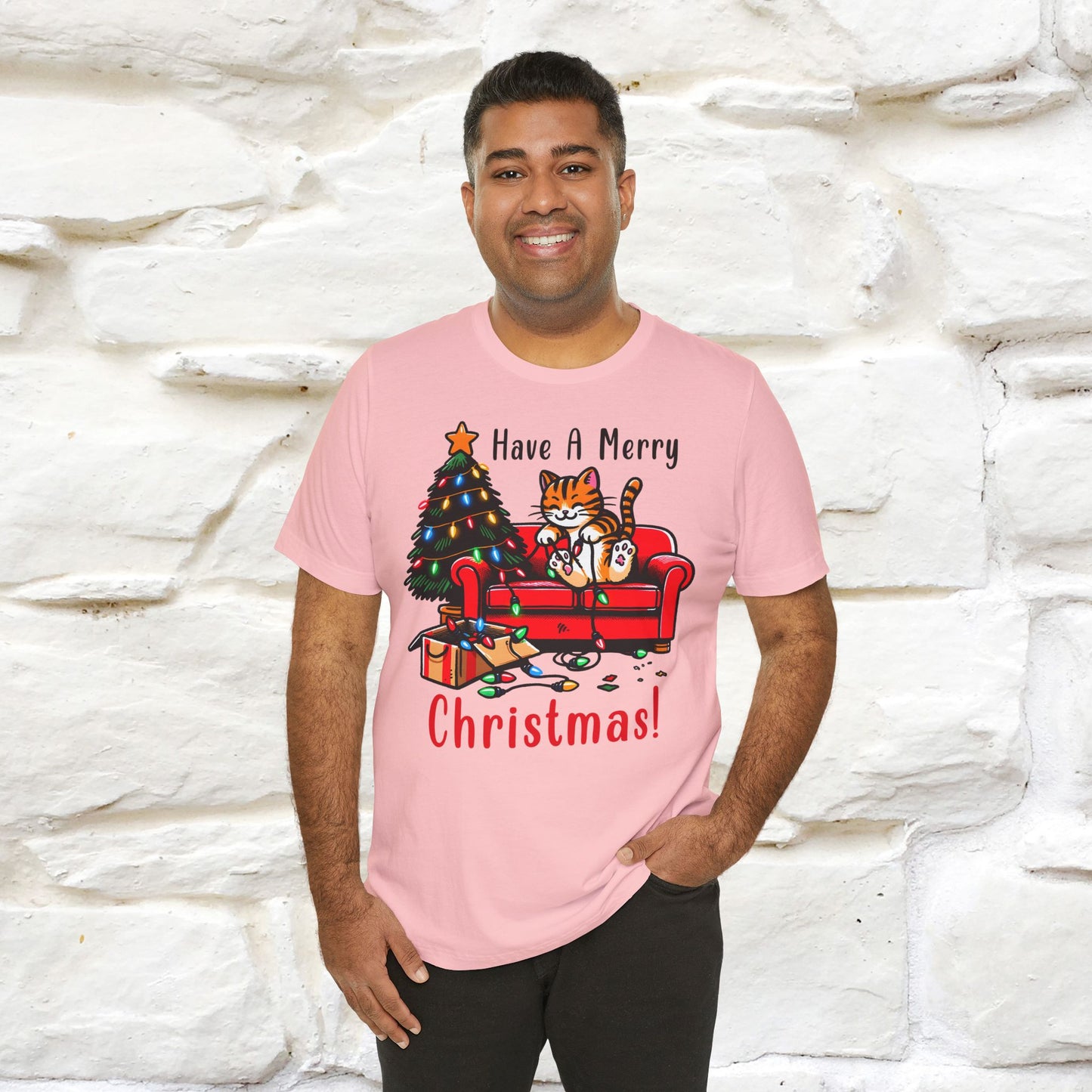 “Have A Merry Christmas! T-Shirt | Festive Cat Shirt for Men & Women | 100% Cotton”