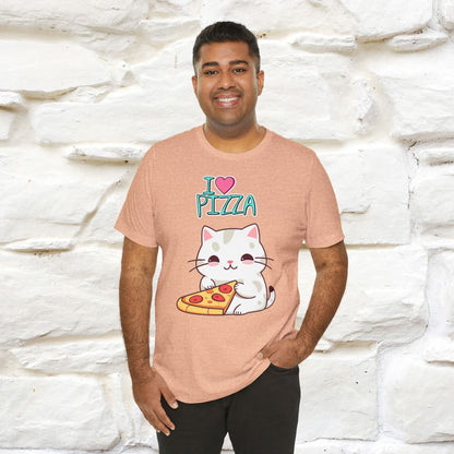 "I Love Pizza" Cat T-shirt for Men & Women | 100% Cotton*