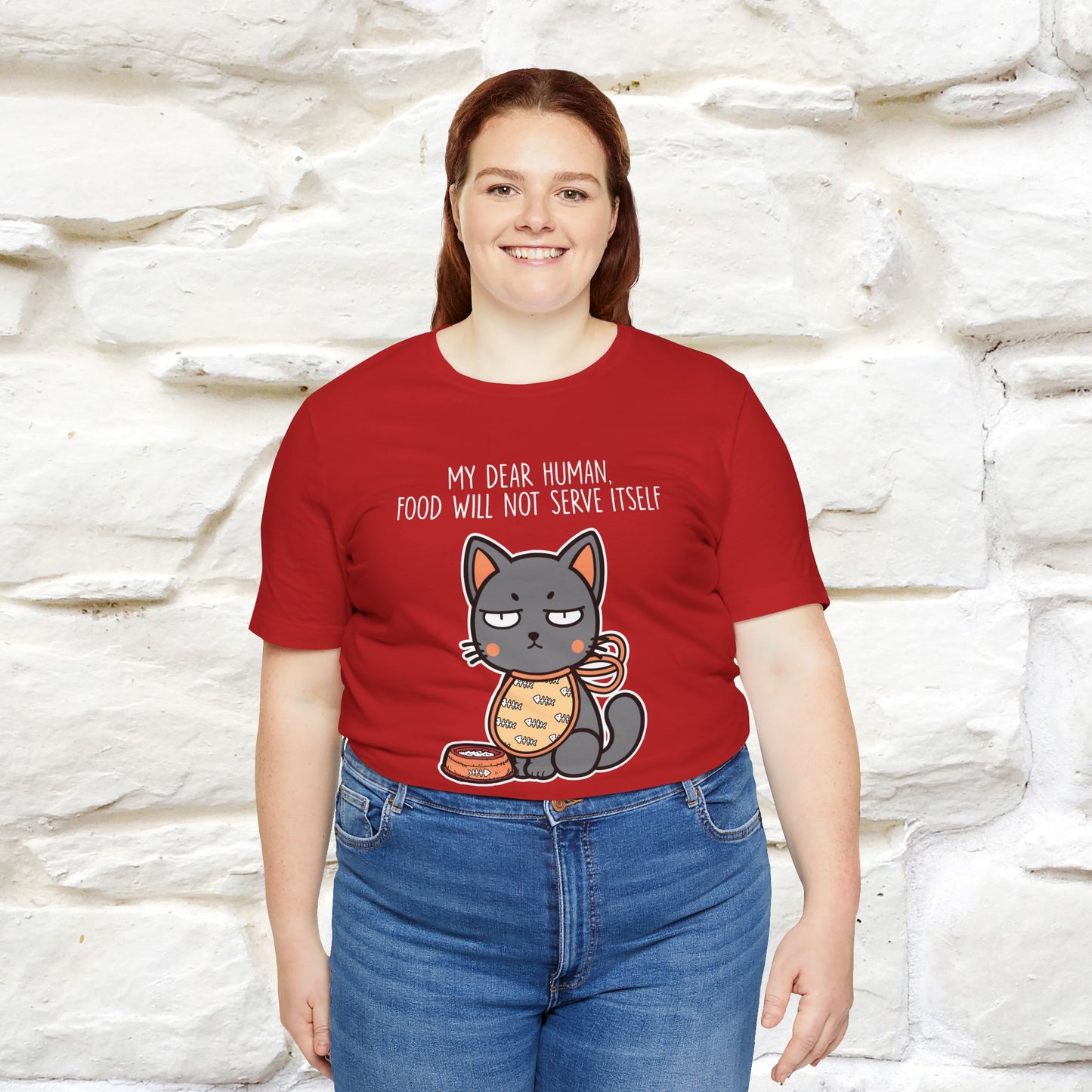 "Dear Human, Food Will Not Serve Itself" |Cat T-Shirt | Nunu&Miao Studio - Nunu&Miao Studio