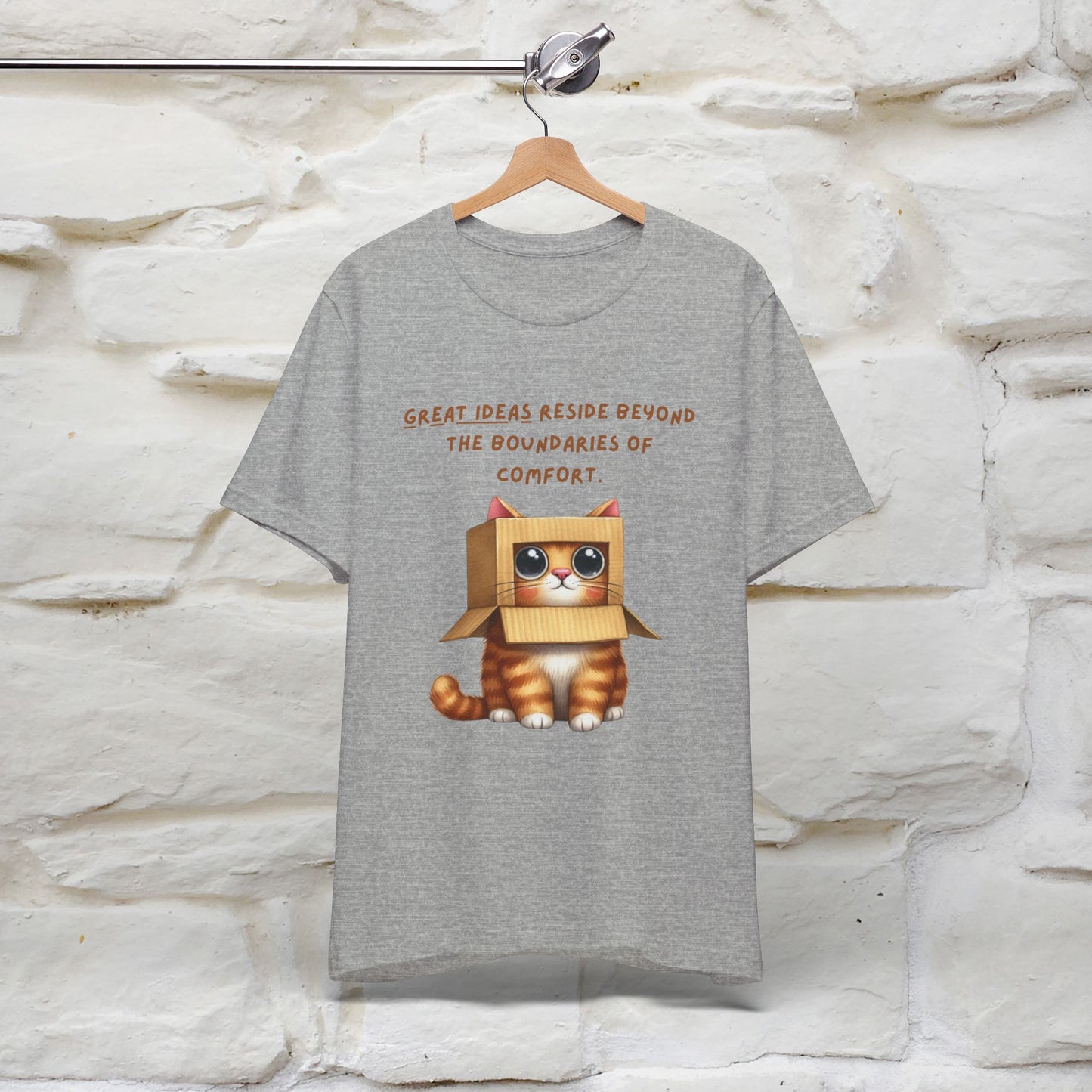 "Great Ideas Reside Beyond Boundaries of Comfort" Cat T-shirt for Men and women  | 100% Cotton*