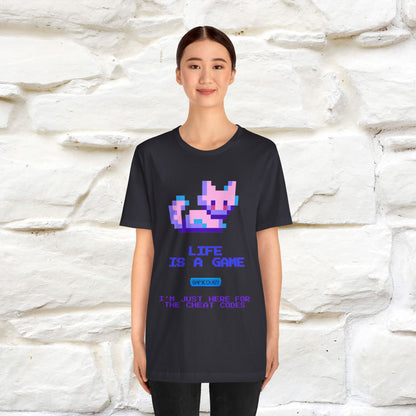 "Life Is A Game, I Am Just Here Fo The Cheat Code" Funny Cat T-Shirt for Men & Women | 100% Cotton* - Nunu&Miao Studio