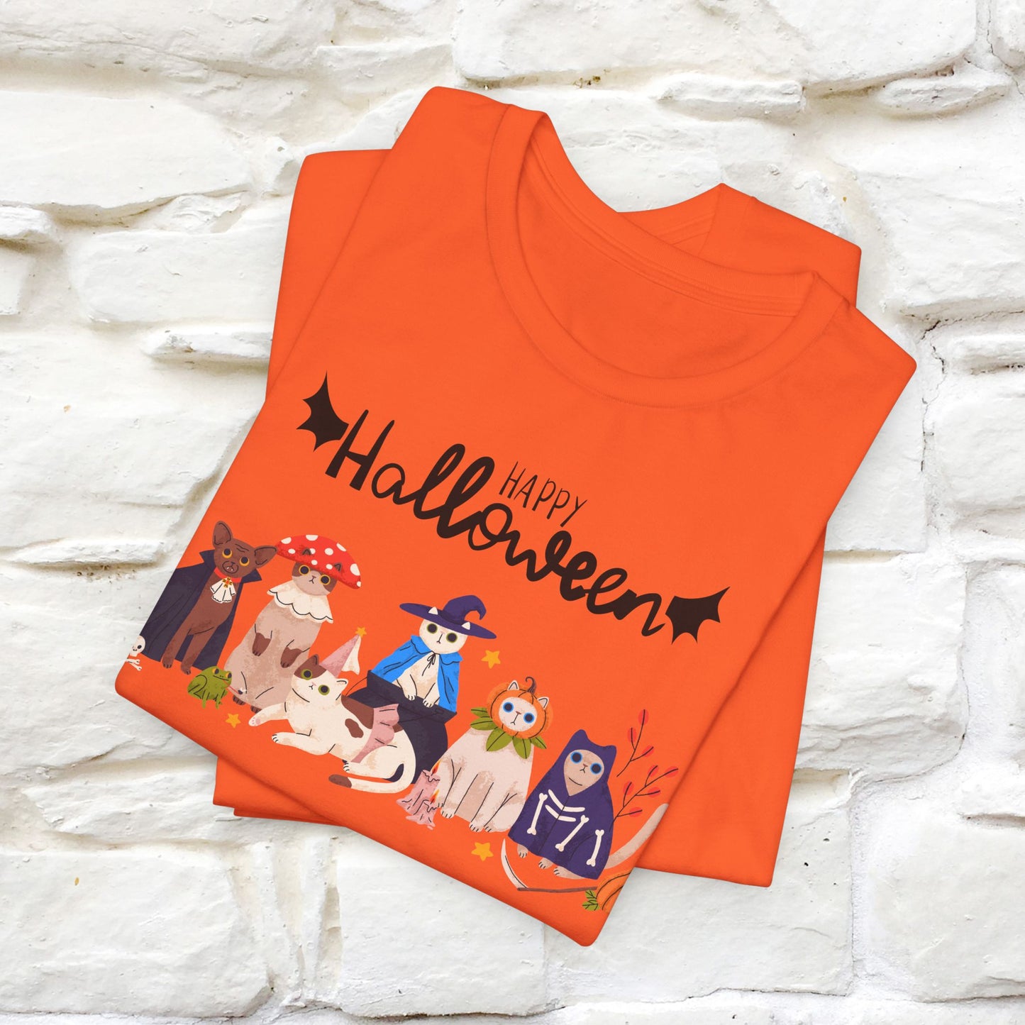 ''Happy Halloween Cat Family'' Unisex T-shirt 100% Cotton*