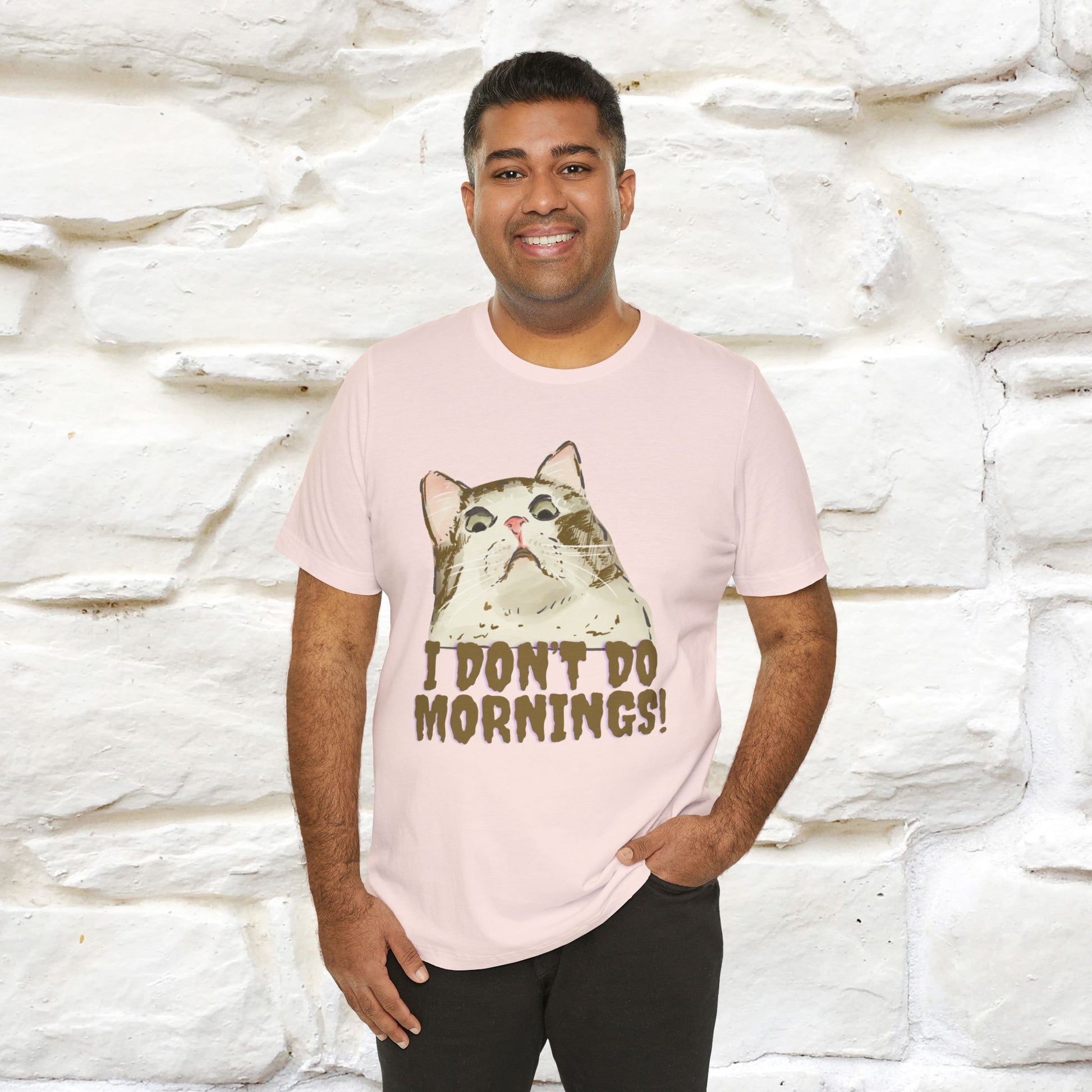 ''I Don't Do Mornings''  Cat T-shirt | Cat T-Shirt | Nunu&Miao Studio - Nunu&Miao Studio