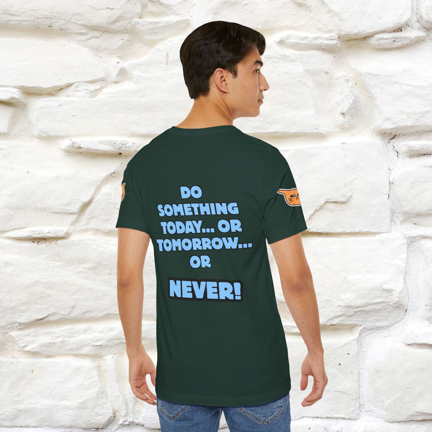 "Do something today… or tomorrow… or never." Cat T-Shirt| Front & Back Design | Nunu&Miao Studio