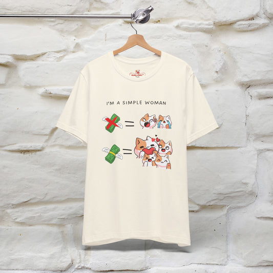 "I'm A Simple Woman" Funny Cat T-shirt for Women | 100% Cotton* 🐾