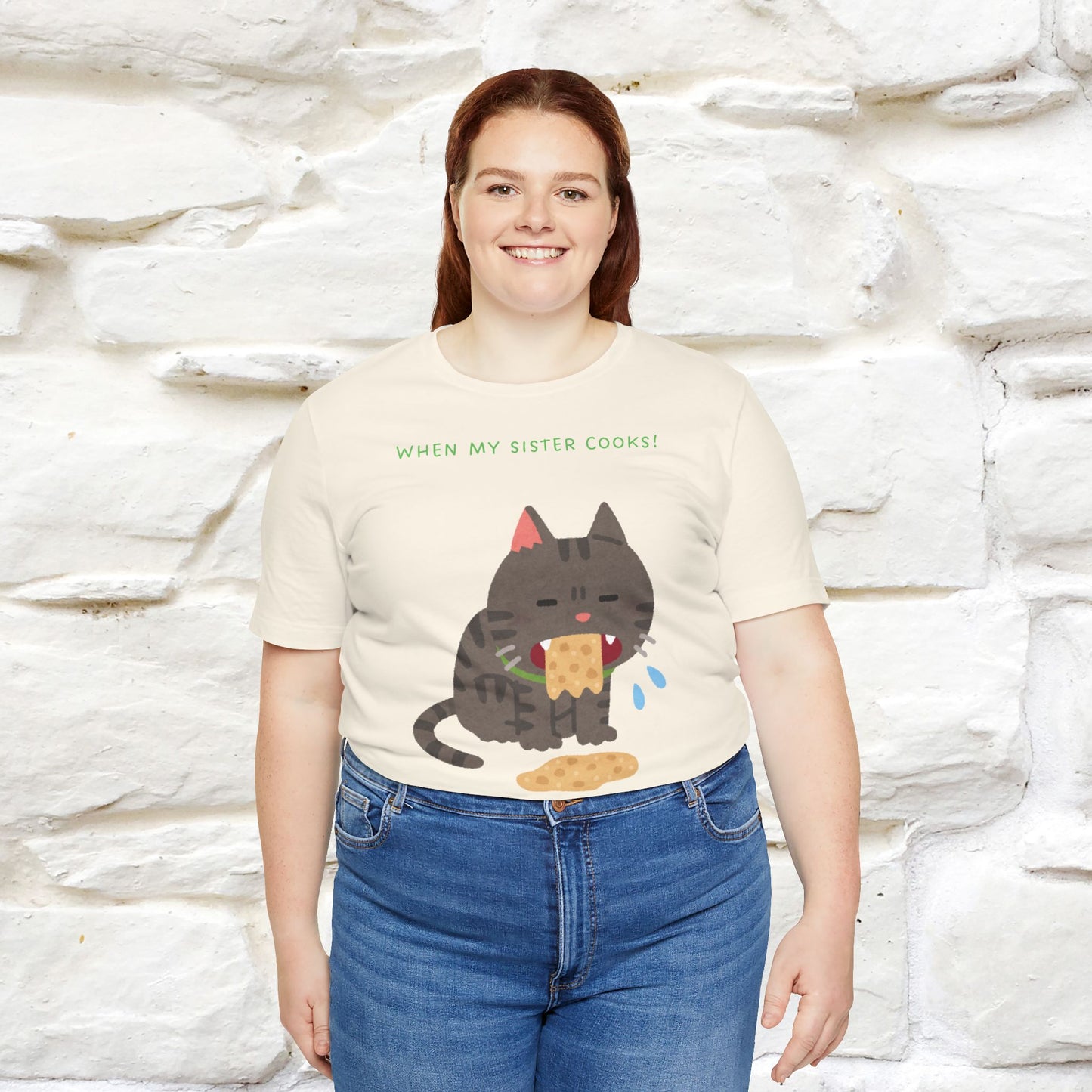 “When My Sister Cooks Cat T-Shirt | Funny Cat T-Shirt for Men & Women | 100% Cotton”