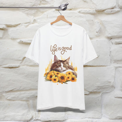 "Life Is Good" Cat T-Shirt for Women | 100% Cotton* 🐾