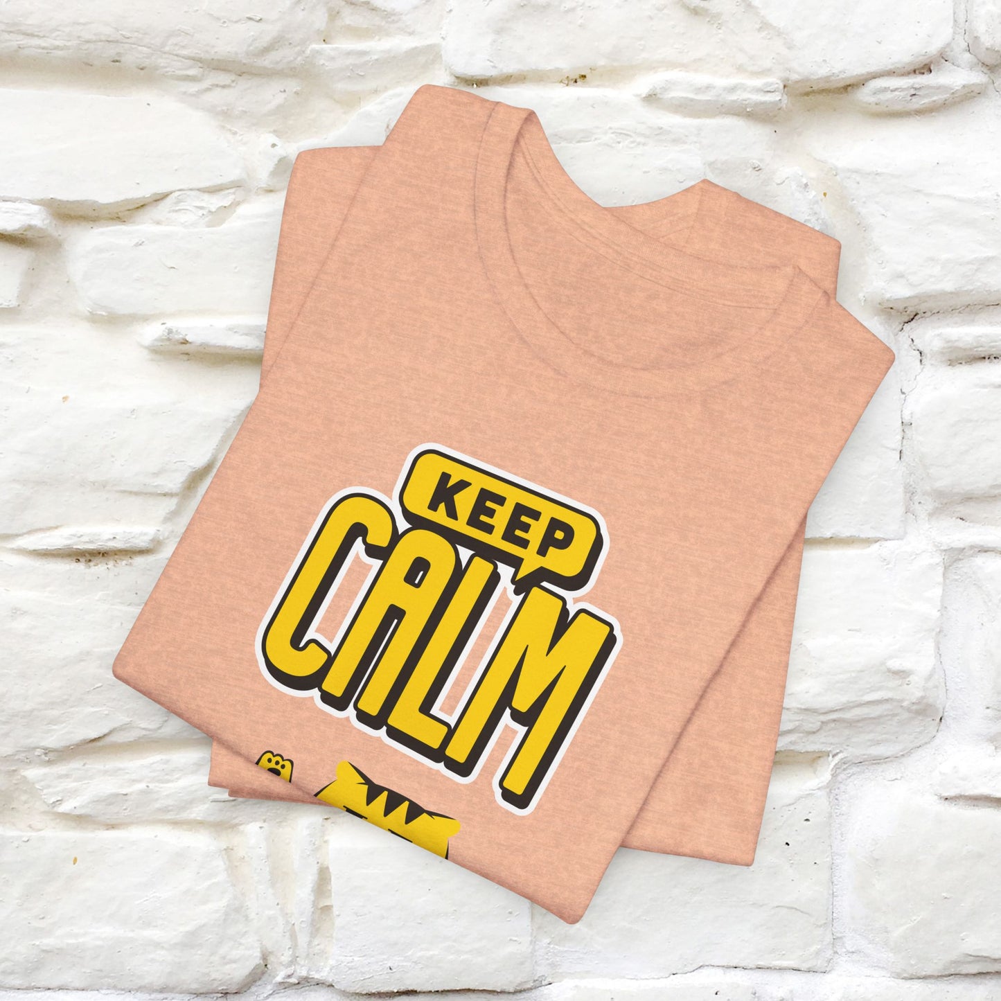 Keep Calm Cat T-Shirt for Men & Women | 100% Cotton* Relaxed Cat Lover Tee