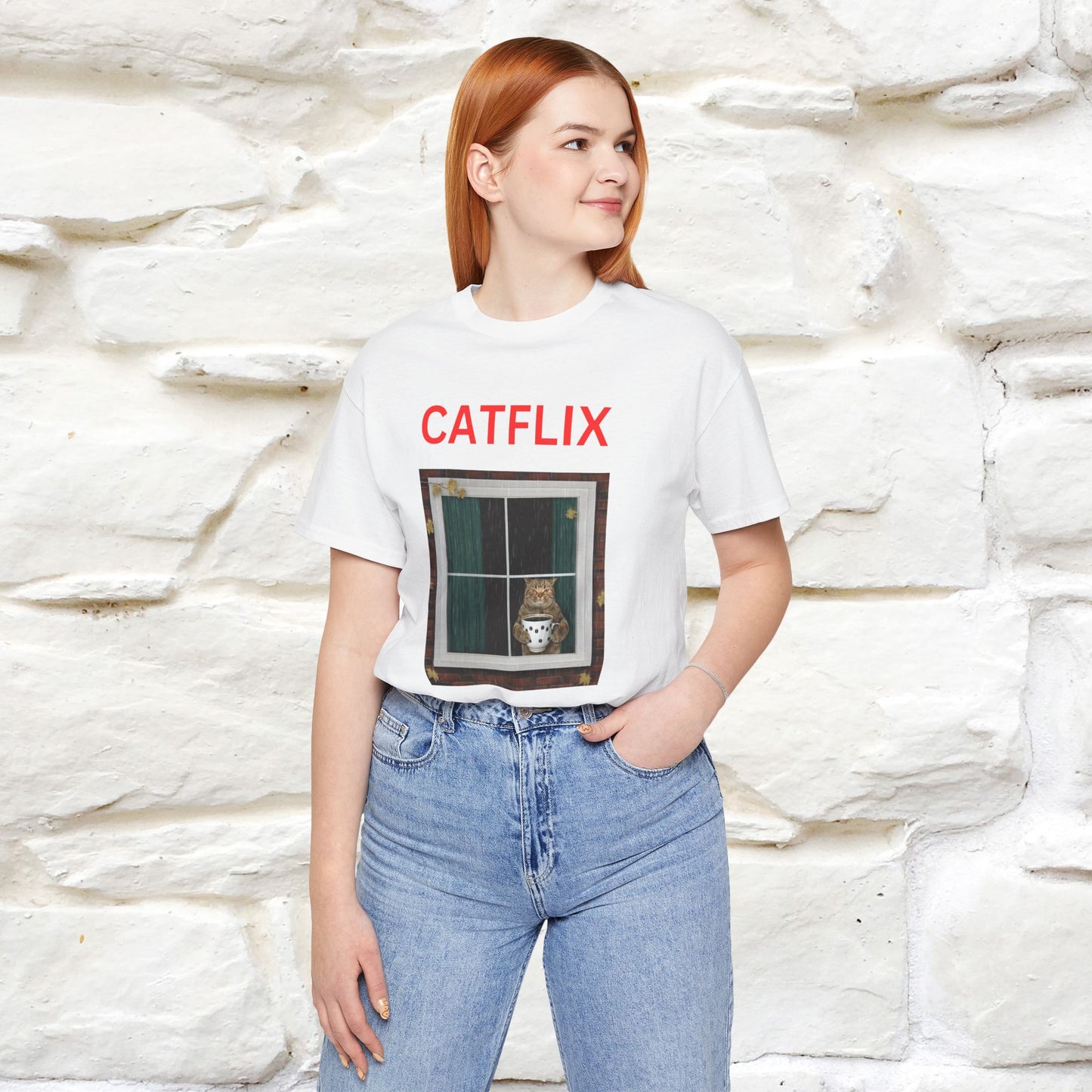 "Catflix" Cat T-shirt for Men & Women| 100% Cotton 🐾