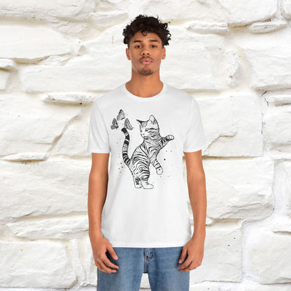 "The cat And The Butterfly" Cat T-shirt for Men & Women | 100% Cotton* 🐾