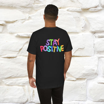 "Stay Positive'' Cat T-Shirt | Front & Back Design | Nunu&Miao Studio