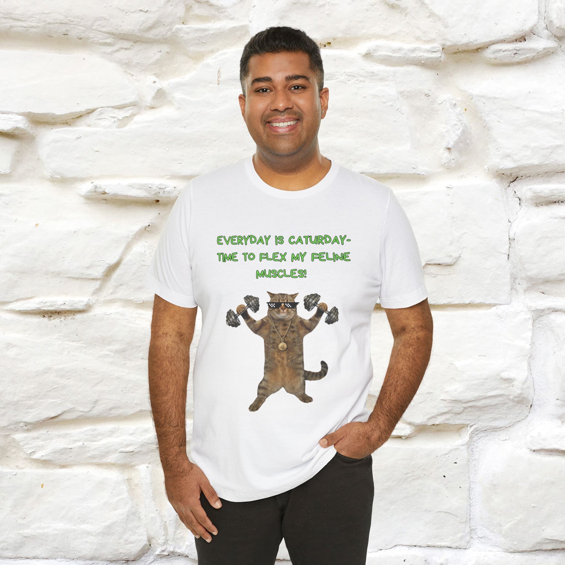"Everyday Is Caturday – Flex My Feline Muscle"| Funny Cat T-Shirt  |Nunu&Miao Sudio - Nunu&Miao Studio