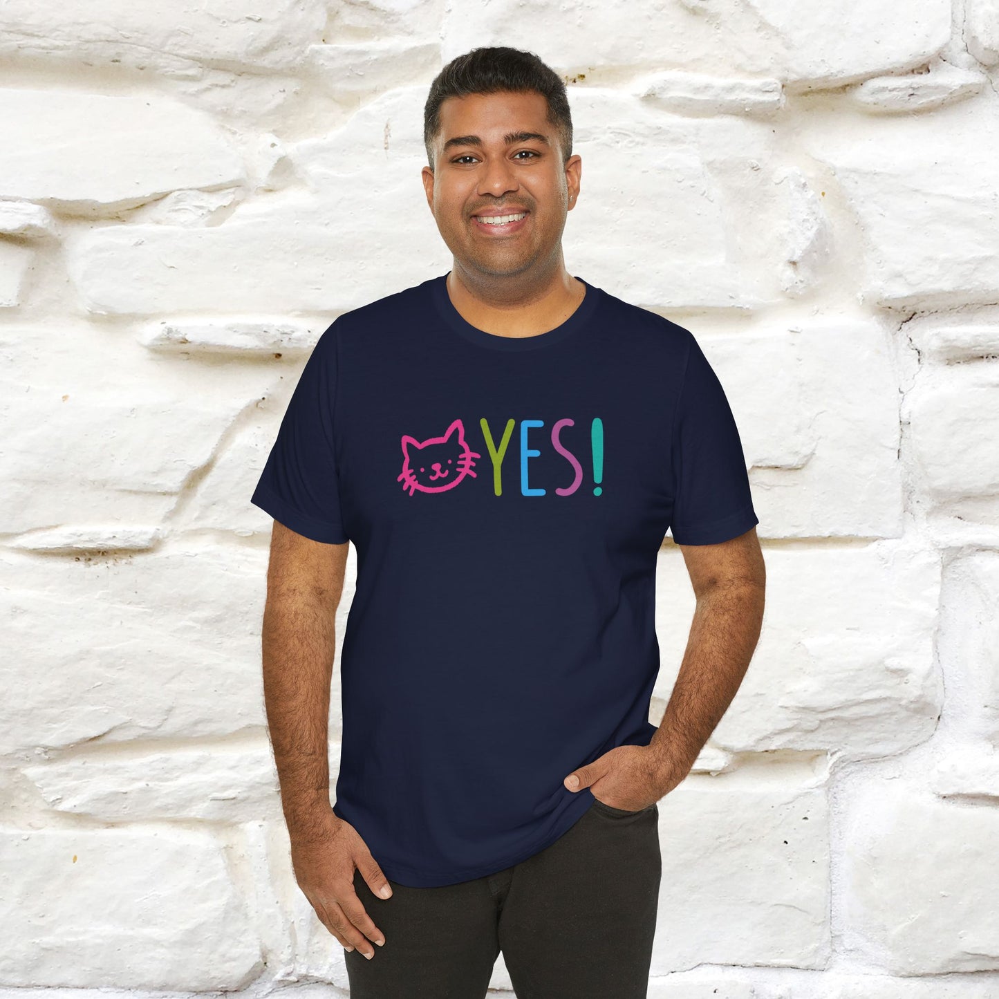 "Yes, Just Do It" Cat T-Shirt| Front & Back Design | Nunu&Miao Studio