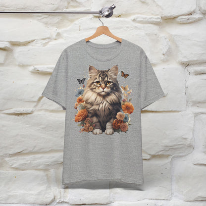 ''Floral Feline Fantasy'' Cat T-shirt for Women 100% Cotton*