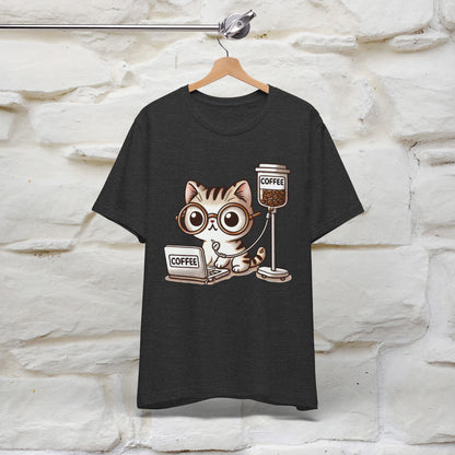 "Coffee Runs Through My Veins" Cat T-shirt for Men & Women | 100% Cotton* | Cat Lover Tee