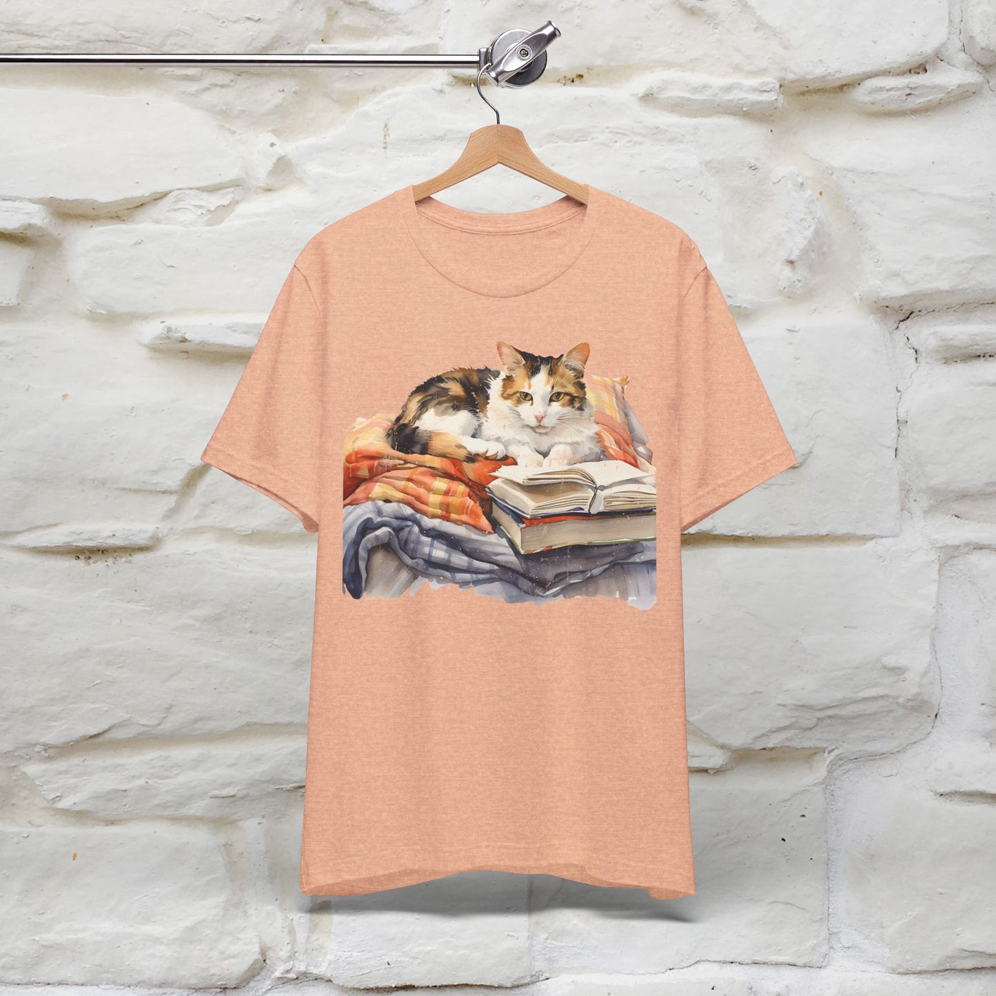 "Literary Catnap" T-shirt for Men and Women 100% Cotton.