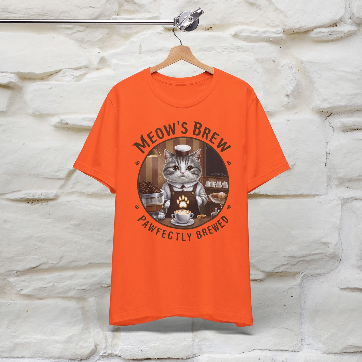 Meow's Brew, Perfectly Brewed Cat T-Shirt for Men & Women | 100% Cotton* Coffee Lover Tee