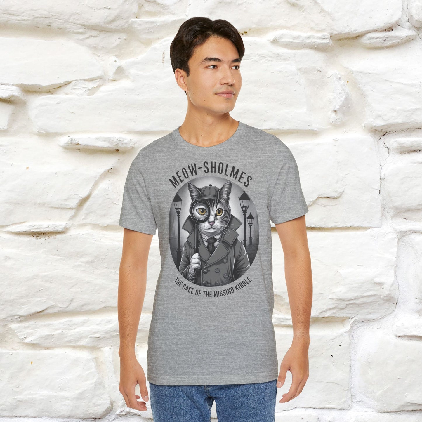 Meow-Sholmes: The Case of the Missing Kibble T-Shirt | Detective Cat Tee for Men & Women | 100% Cotton*