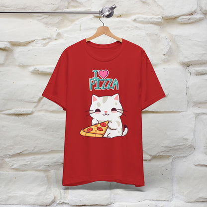 "I Love Pizza" Cat T-shirt for Men & Women | 100% Cotton*