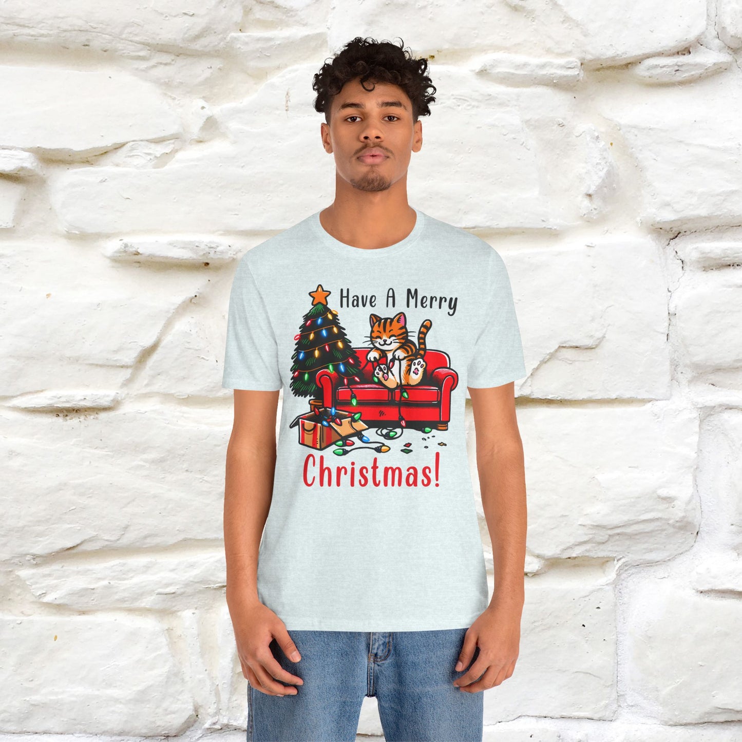 “Have A Merry Christmas! T-Shirt | Festive Cat Shirt for Men & Women | 100% Cotton”