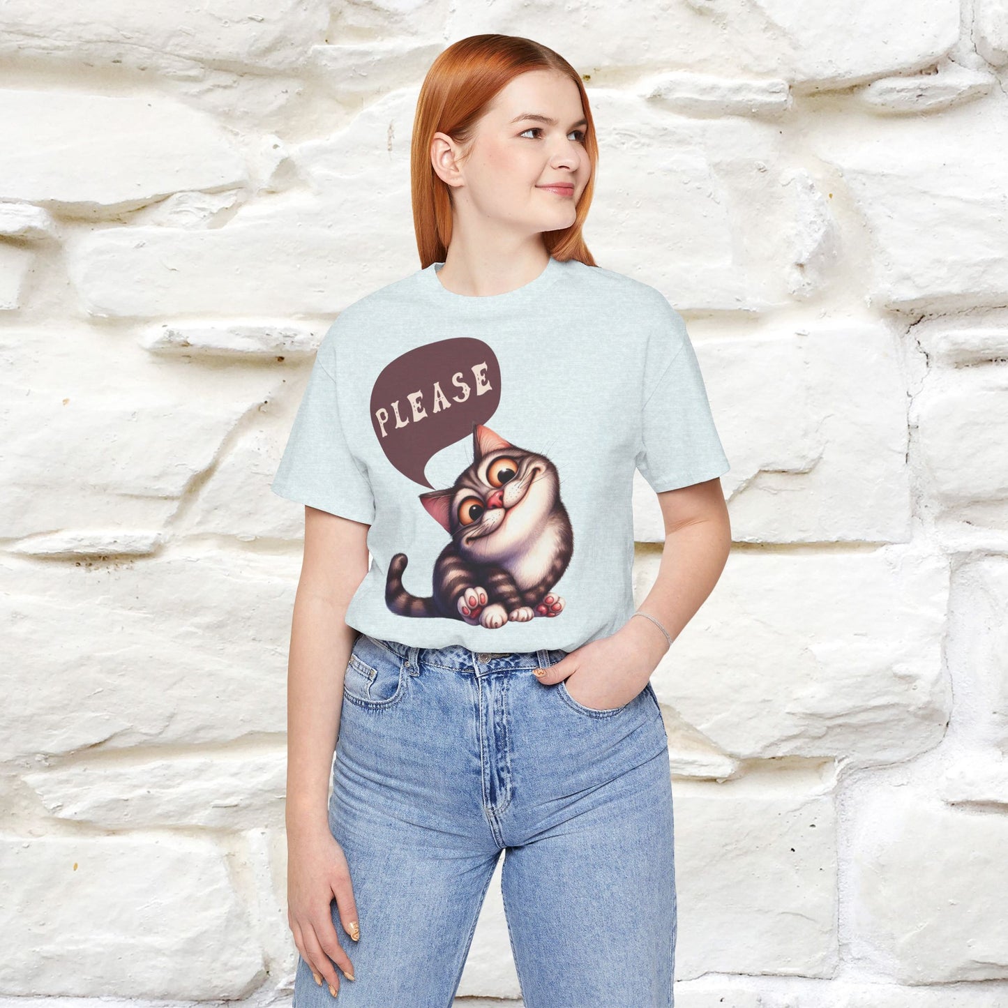 ''Please' Cat T-shirt for Women 100% Cotton* - Nunu&Miao Studio