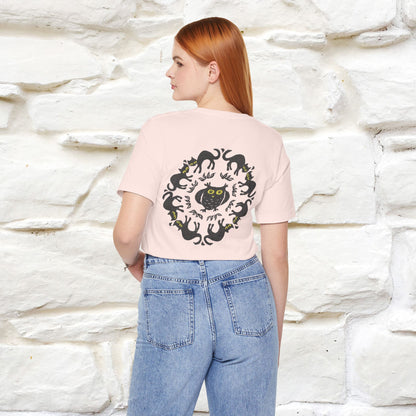 ''Black Cat Circle'' Cat T-Shirt Front and Back Design | Nunu&Miao Studio