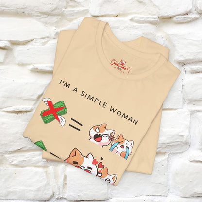 "I'm A Simple Woman" Funny Cat T-shirt for Women | 100% Cotton* 🐾