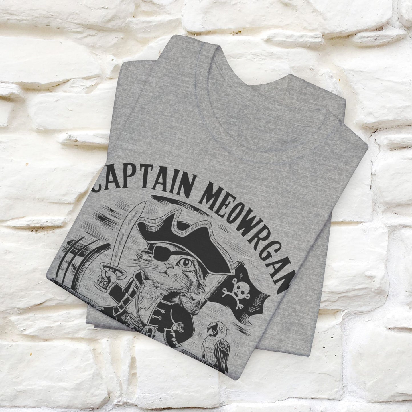 Captain Meowrgan Treasure Hunter T-Shirt | Adventure Cat Tee for Men & Women | 100% Cotton*