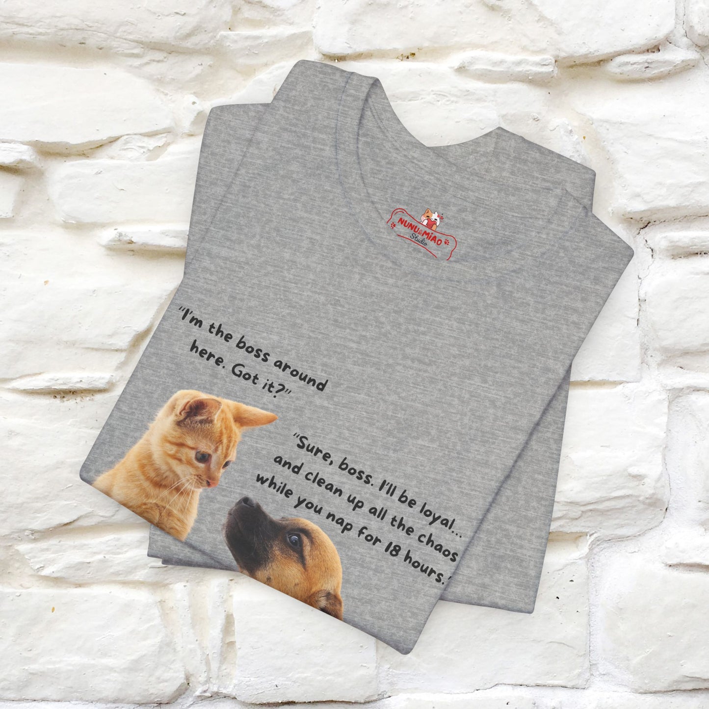 ''I am The Boss Here'' Funny Cat T-shirt for Men and Women  100% Cotton*