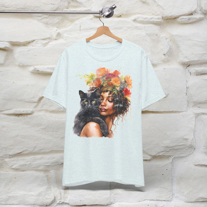 ''The Black Cat And The Lady'' T-shirt for Women 100% Cotton* - Nunu&Miao Studio