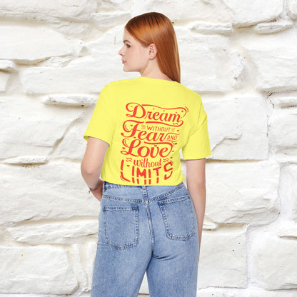 "Dream Without Fear And Love Without Limits'' Cat T-Shirt | Front & Back Design | Nunu&Miao Studio