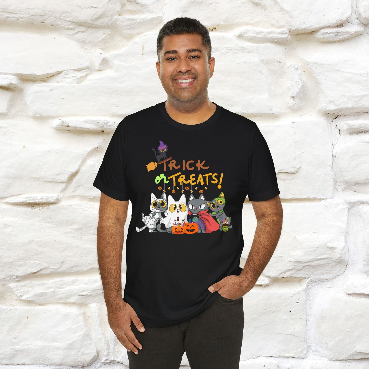 ''Trick Or Treats! ''Cat Unisex T-shirt 100% Cotton*