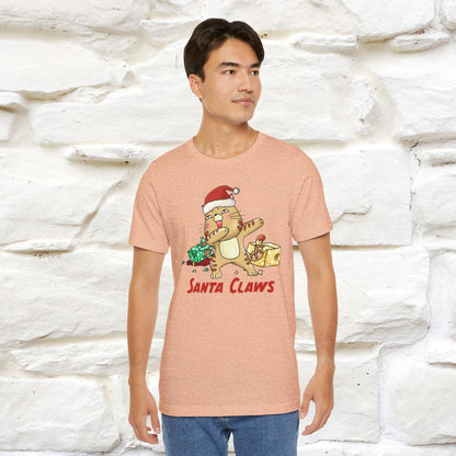 “Funny Santa Claws T-Shirt | Festive Cat Christmas Shirt for Men & Women | 100% Cotton*”