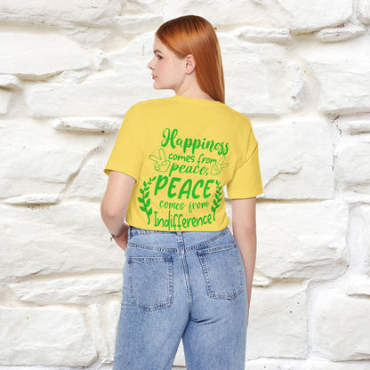 "Happiness Comes From Peace, Peace Comes From Indifference" Cat T-Shirt| Front & Back Design | Nunu&Miao Studio