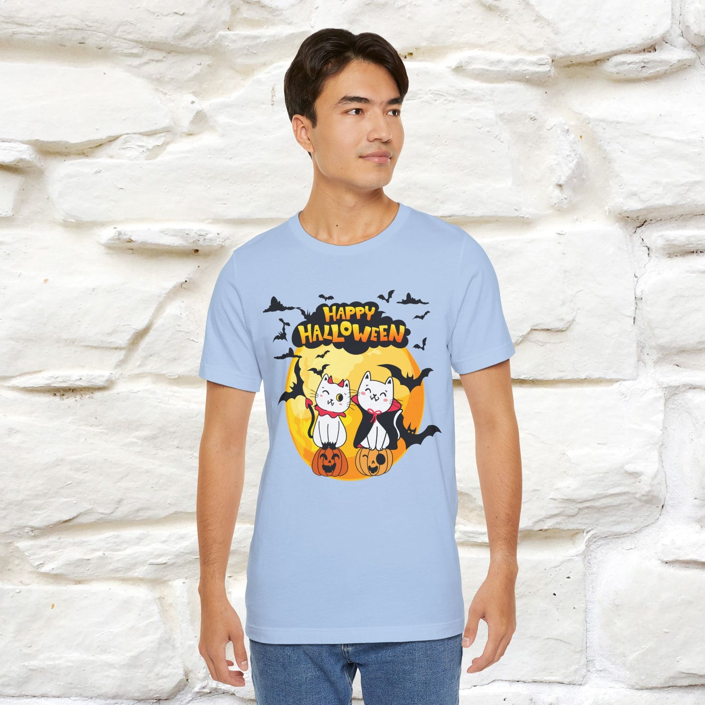 "Happy Halloween Cat Couple " Cat  T-shirt |Nunu&Miao Studio